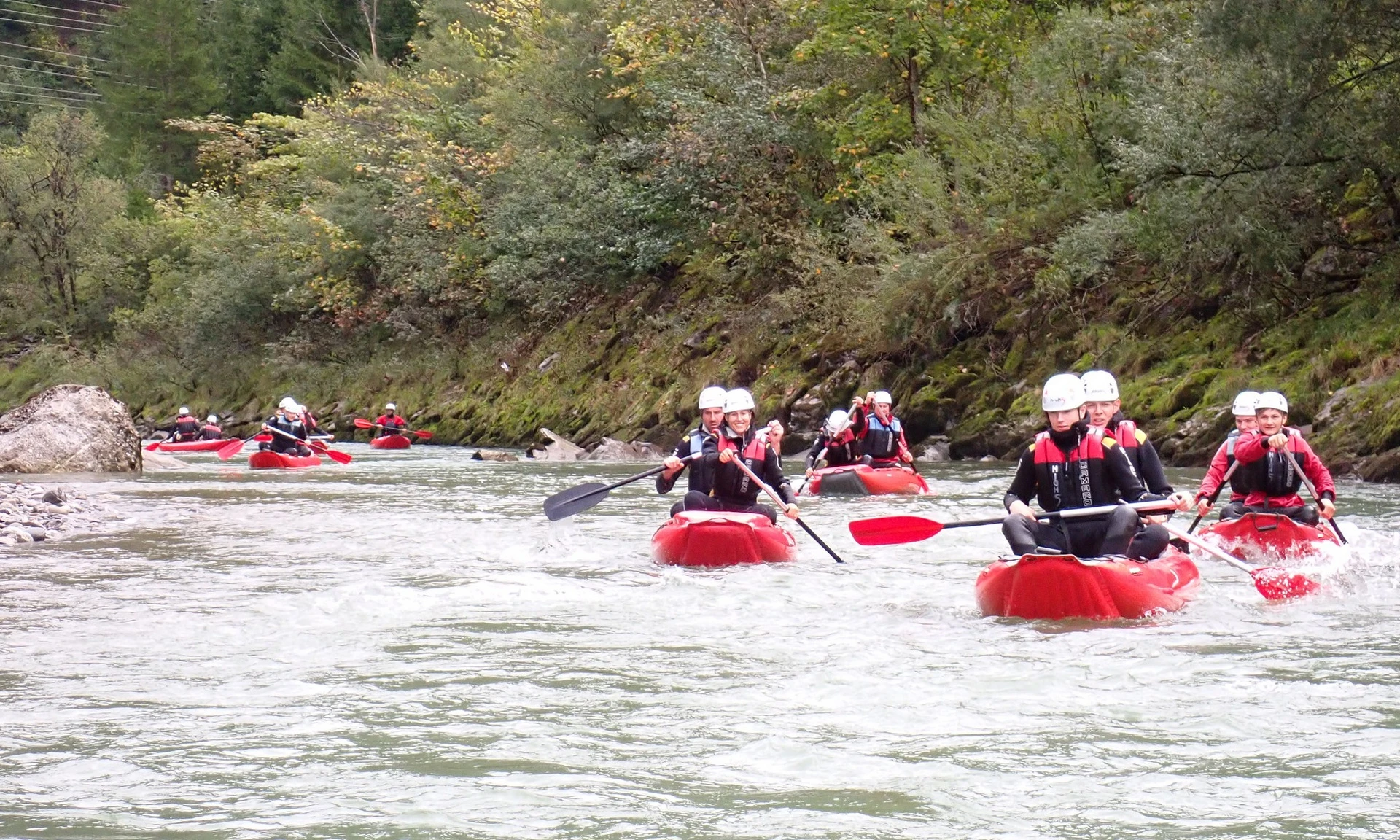 Rafting-Ausflug der Lehrlinge bei Wilhelm-Mayer