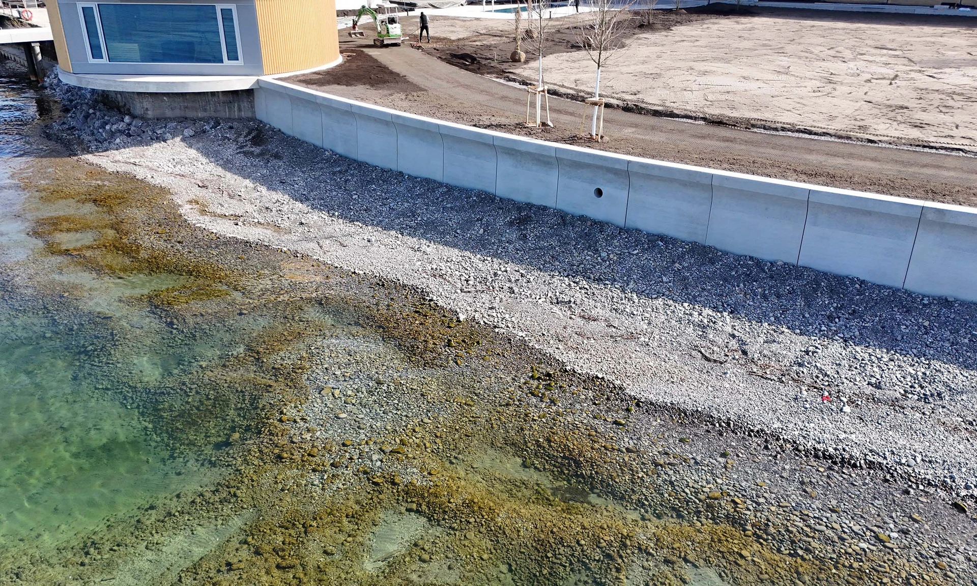 Neubau Seebad Bregenz: neue Uferanlage beim Seebad Bregenz, Betonfertigteile von Wilhelm+Mayer.